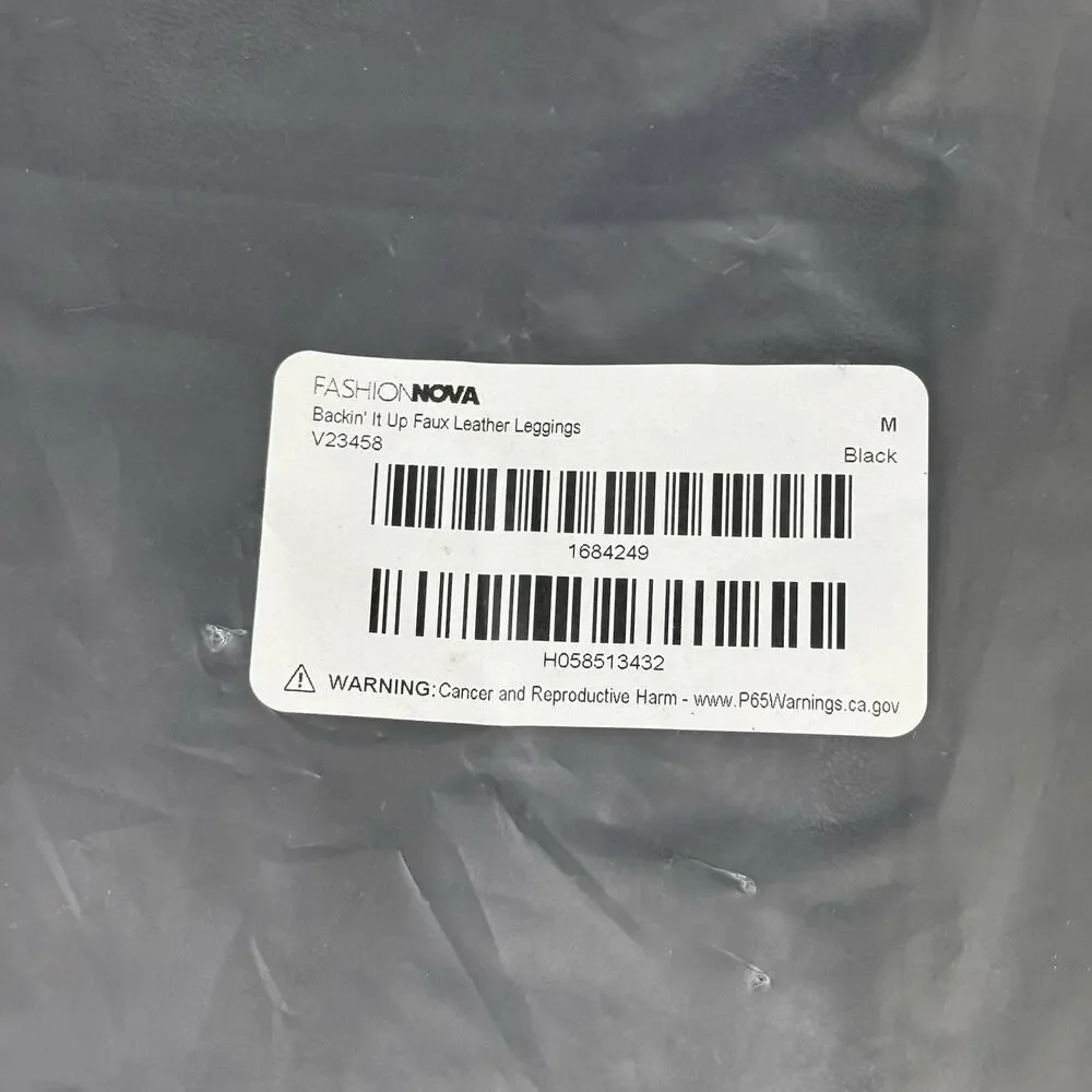 NWT FASHION NOVA Backin' It Up Faux Leather Leggings Black Medium Women’s New - Picture 3 of 4